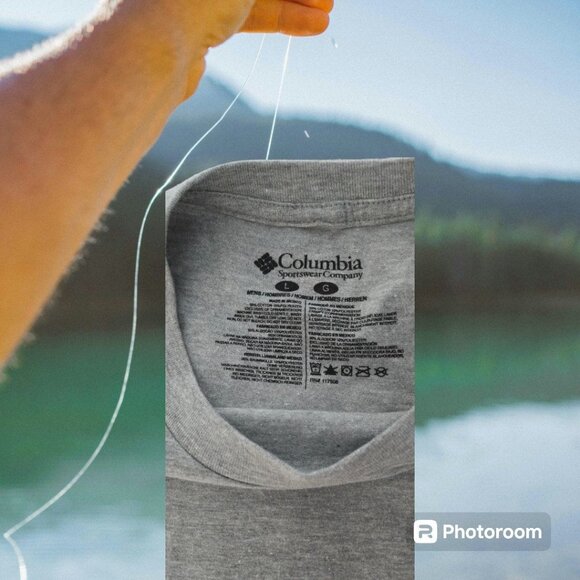 Men's Columbia PFG Performance Fishing Gear T Shirt Size L Gray Sunrise Boat - Picture 3 of 5